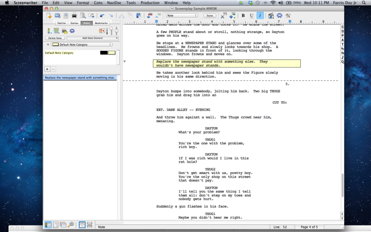 movie scripting software for mac